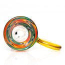 K2 Glass - Worked Snap Slide - 14mm - Fire & Earth Wag w/ NS Yellow Handle - The Cave