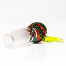 K2 Glass - Worked Snap Slide - 14mm - Fire & Earth Wag w/ Slyme Horn - The Cave