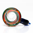 K2 Glass - Worked Snap Slide - 14mm - Fire & Earth Wag w/ Cobalt Horn - The Cave