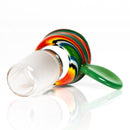 K2 Glass - Worked Snap Slide - 14mm - Fire & Earth Swirl w/ Jade Handle - The Cave