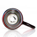 K2 Glass - Worked Snap Slide - 14mm - Red, White, Blue & Steel Swirl w/ Red Elvis Handle