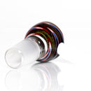 K2 Glass - Worked Snap Slide - 14mm - Red, White, Blue & Steel Wag w/ White Handle - The Cave