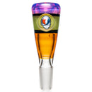 Keys Glass - Push Slide - 14mm - Stealie - CFL Pastel Potion & NS Yellow - The Cave