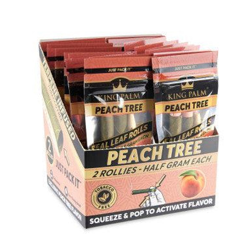 King Palm - Rollie Size Rolls - 2 Pack - Peach Tree - 20 Pack Box - The Cave