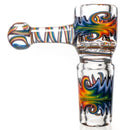 Leisure - Worked Disk Slide - 18mm - Clear w/ Rainbow Wag - The Cave