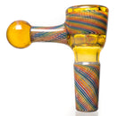 Leisure - Worked Disk Slide - 14mm - Striking Yellow w/ Rainbow Retti - The Cave
