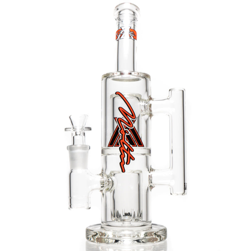 Moltn Glass - Fifty Bubbler - Double Can Perc - Red Sig. Logo - The Cave