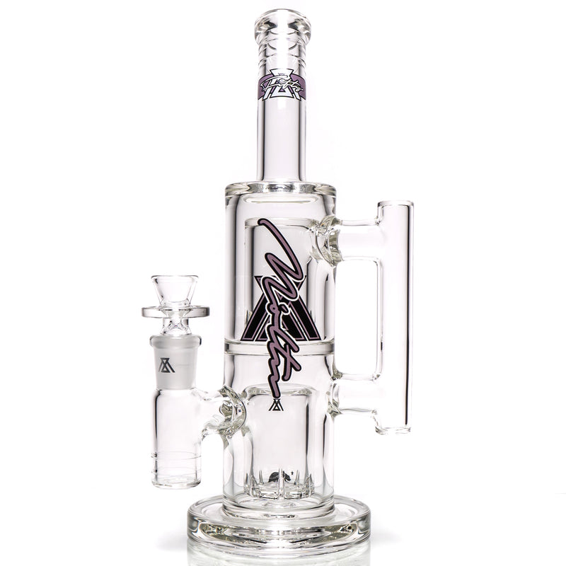 Moltn Glass - Fifty Bubbler - Double Can Perc - Purple Sig. Logo - The Cave