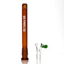 US Tubes - 13" Beaker 50x9 - White & Brown Vertical Label w/ Amber Joint - The Cave