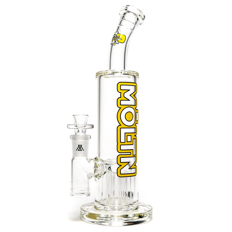 Moltn Glass - Fifty Bubbler - Tall - Tree Perc - Yellow Outline Label - The Cave