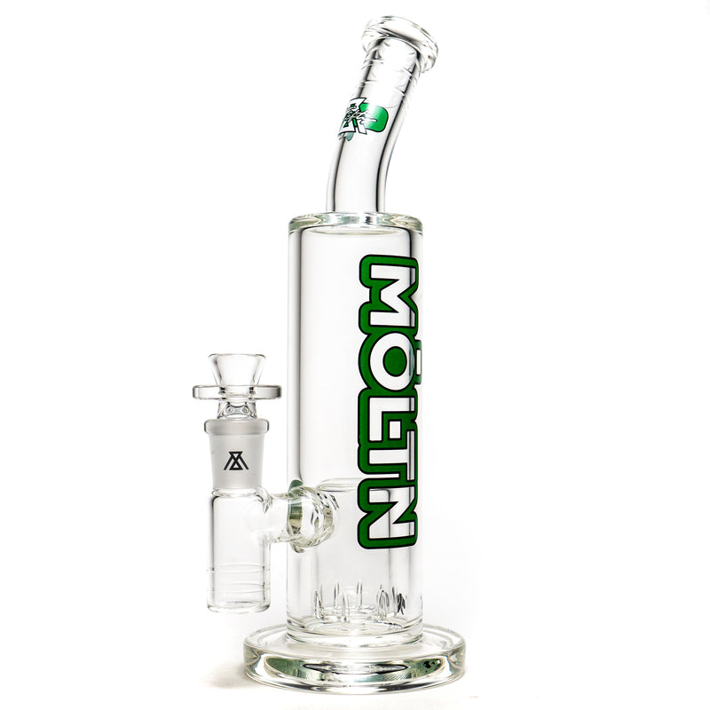 Moltn Glass - Fifty Bubbler - Tall - Can Perc - Green Outline Label - The Cave