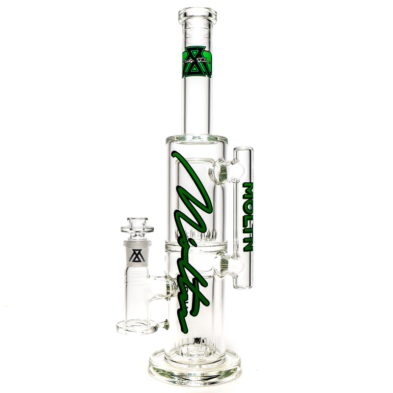 Moltn Glass - Sixty Five - Double Can Perc - Green Signature Label - The Cave