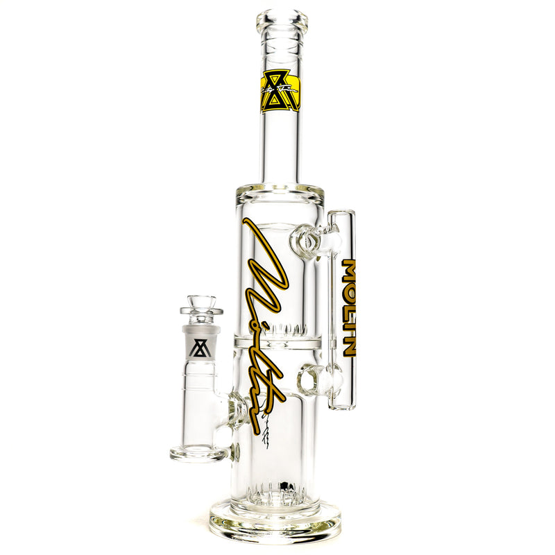 Moltn Glass - Sixty Five - Double Can Perc - Yellow Signature Label - The Cave