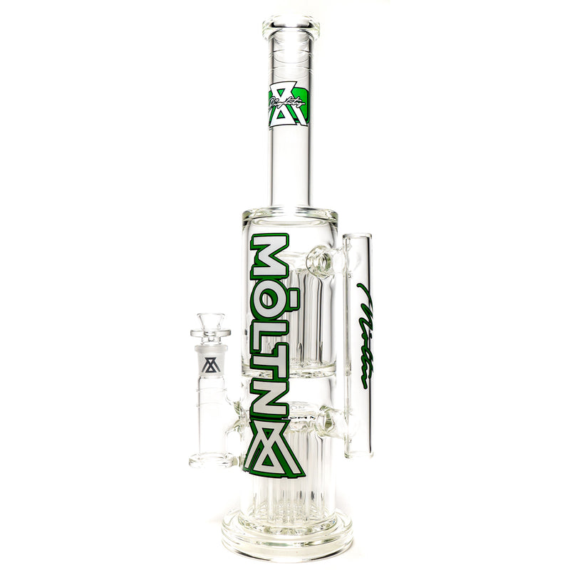 Moltn Glass - Eighty - Double Tree Perc - Green & White Shadow Label - The Cave