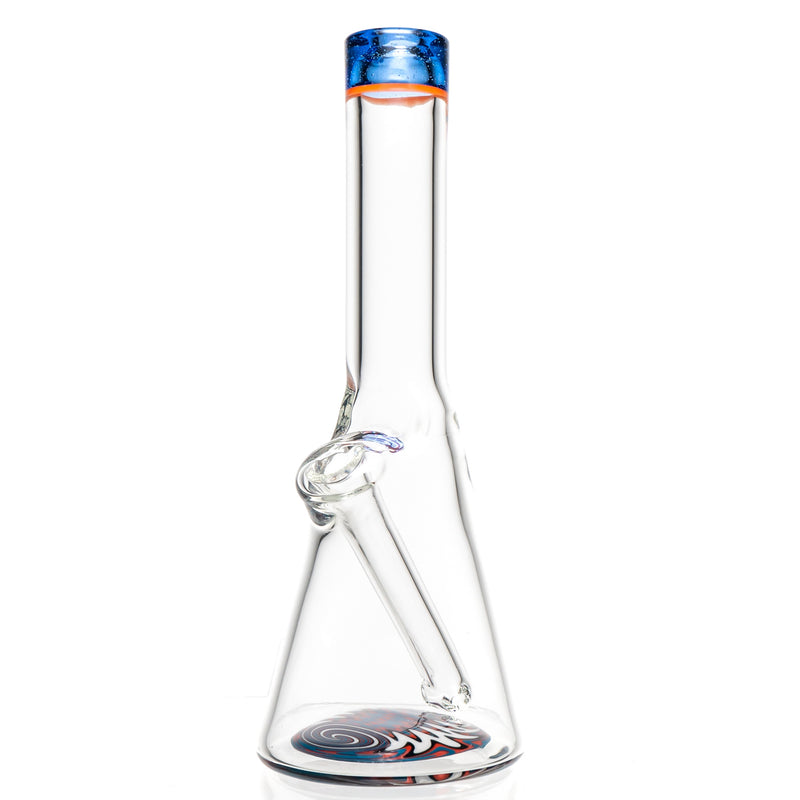 Nes Glass - Mini Tube - Reversal Bottom - Fire Water w/ Red & Blue Wag - The Cave