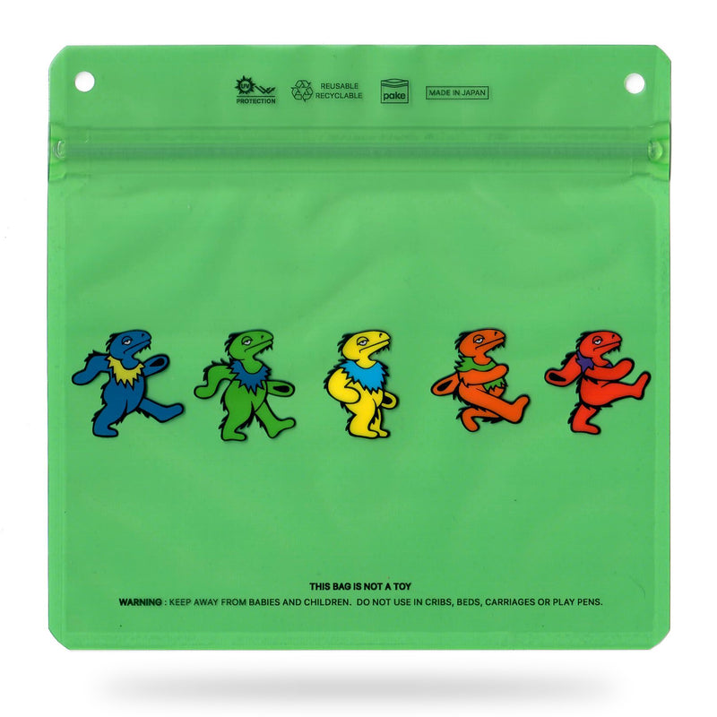 Elbo x Pake - Large - Green Dancing Dinos Zip Bag - The Cave