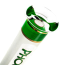 Phoenix Star - 12" Sandblasted Band Beaker - Green & Gold - The Cave