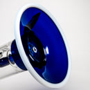 ROOR.US - Fixed Single Chamber Bubbler - Barrel Perc - Cobalt & White - White Label - The Cave