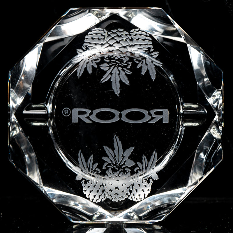 ROOR.US - Glass Crystal Cut Ashtray - ROOR Strain - Pineapple Express - The Cave