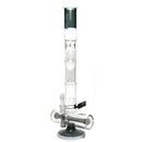 ROOR - 21" Inline Tube w/ Barrel Perc - Smokey Grey & White w/ Black & White Label - The Cave