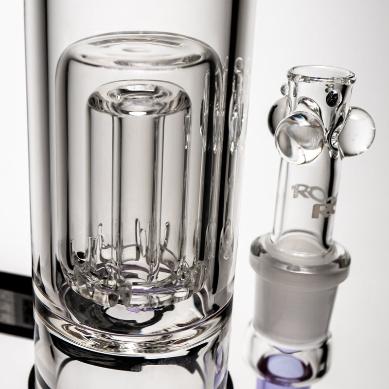 ROOR.US - 18” Fixed Straight - Barrel Perc - Milky Mint & Slime - Black Label - The Cave