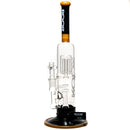 ROOR.US - Fixed Double Chamber Bubbler - Barrel Perc - Black & Tangie - The Cave