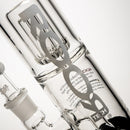 ROOR.US - Fixed Double Chamber Bubbler - Barrel Perc - Black & Tangie - The Cave