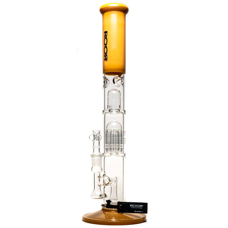 ROOR.US - 18” Fixed Straight - 10 Arm Tree Perc - Milky Tangie - Black Label - The Cave