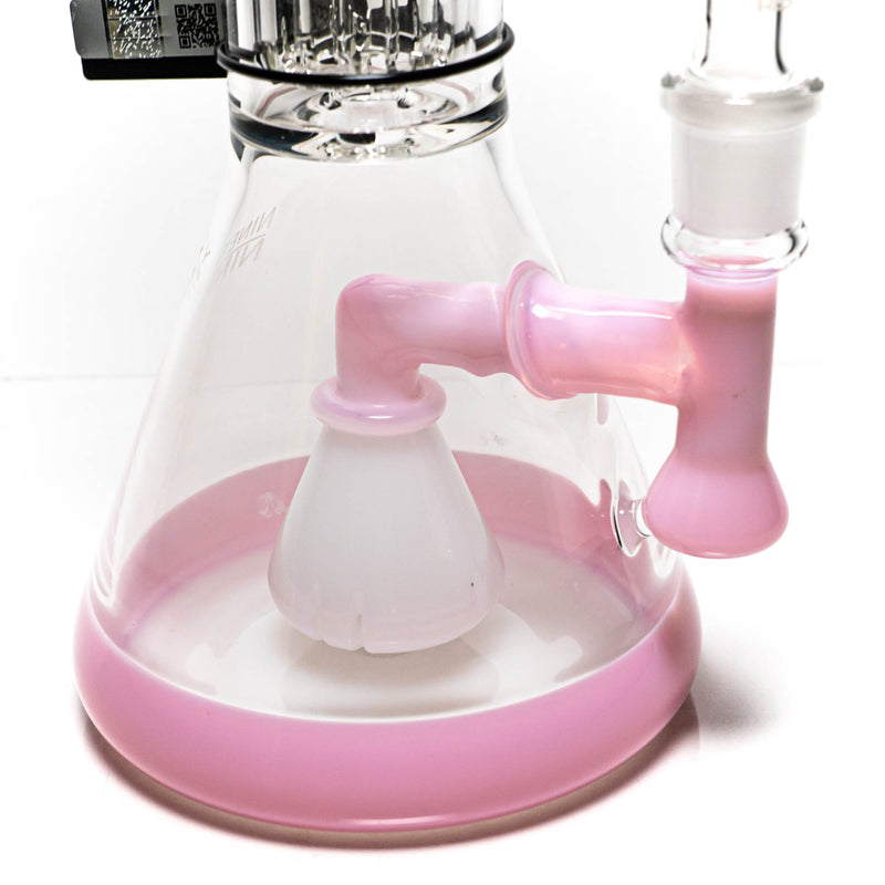 ROOR.US - 99 Series - 18” Fixed Beaker w/ Barrel Perc - Pink & White - Too Blue Label - The Cave