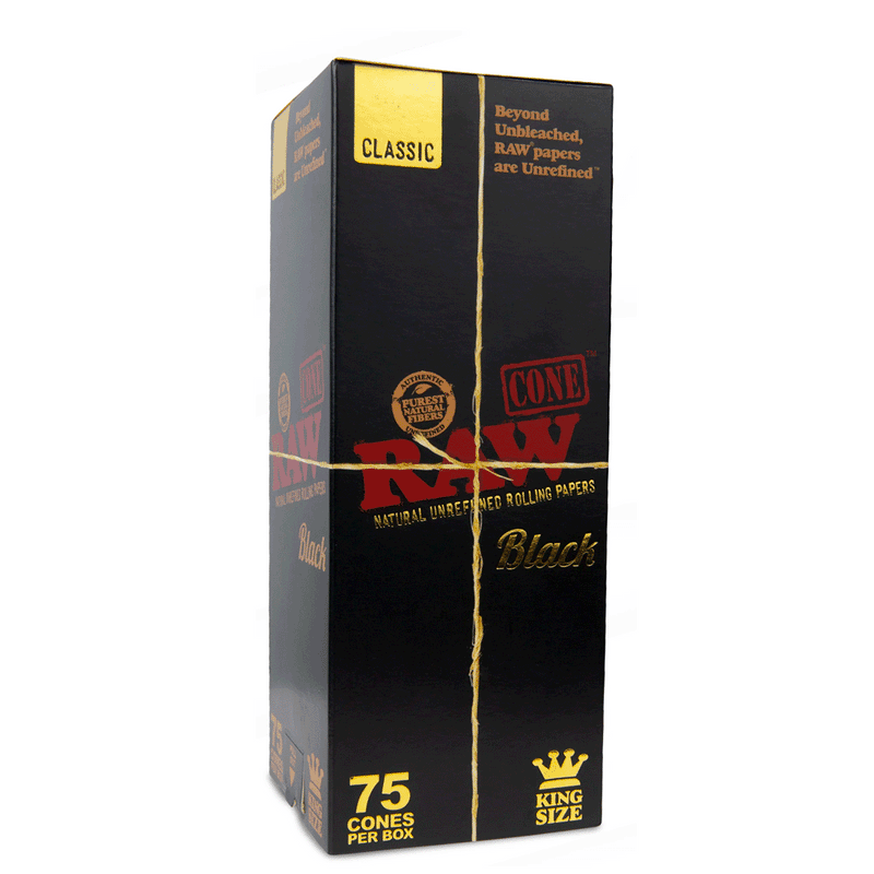 RAW - King Size Black - Cone Box 75ct - The Cave