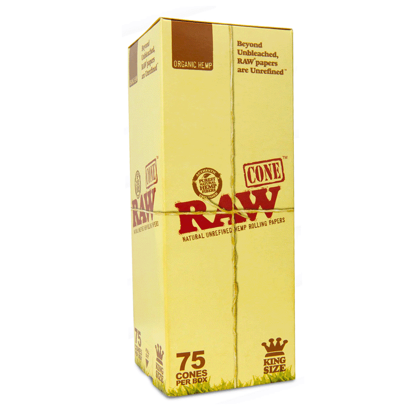 RAW - King Size Organic - Cone Box 75ct - The Cave