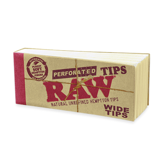 RAW - Perforated Hemptton Wide Tips - 50 Pack Box - The Cave