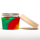 Re:Stash - Rasta Tie Dye Jar w/ White Lid - 4oz - The Cave