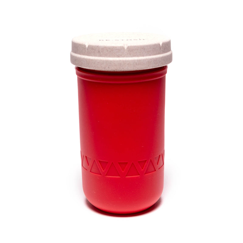 Re:Stash - Red Jar w/ White Lid - 12oz - The Cave
