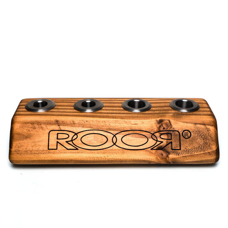 ROOR - Small 4 Hole Slide Holder - 14mm & 18mm - Dark Wood - The Cave