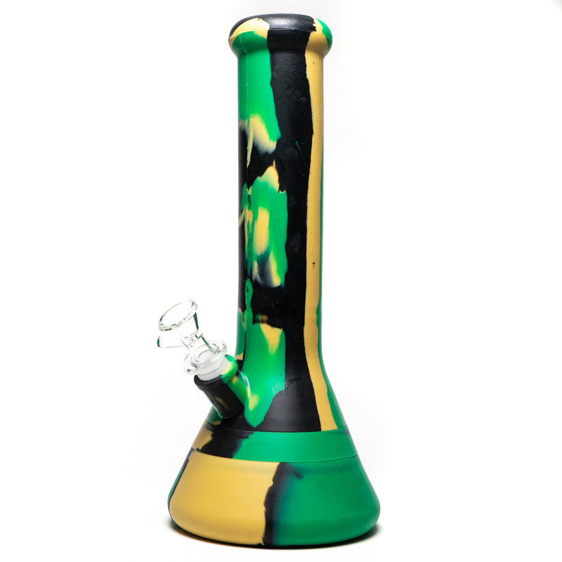 Shooters -12" Silicone Beaker - 3 Piece w/ Glass Stem - Camo - The Cave