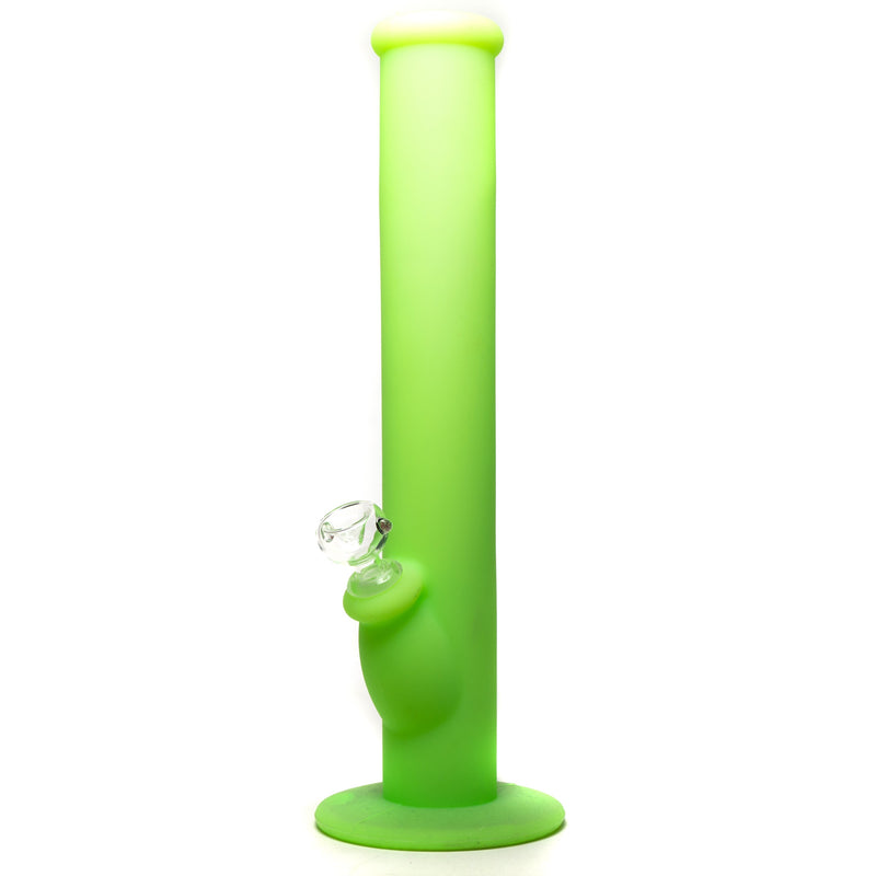 Shooters - 14" Silicone Straight w/ Glass Downstem - Light Green - The Cave