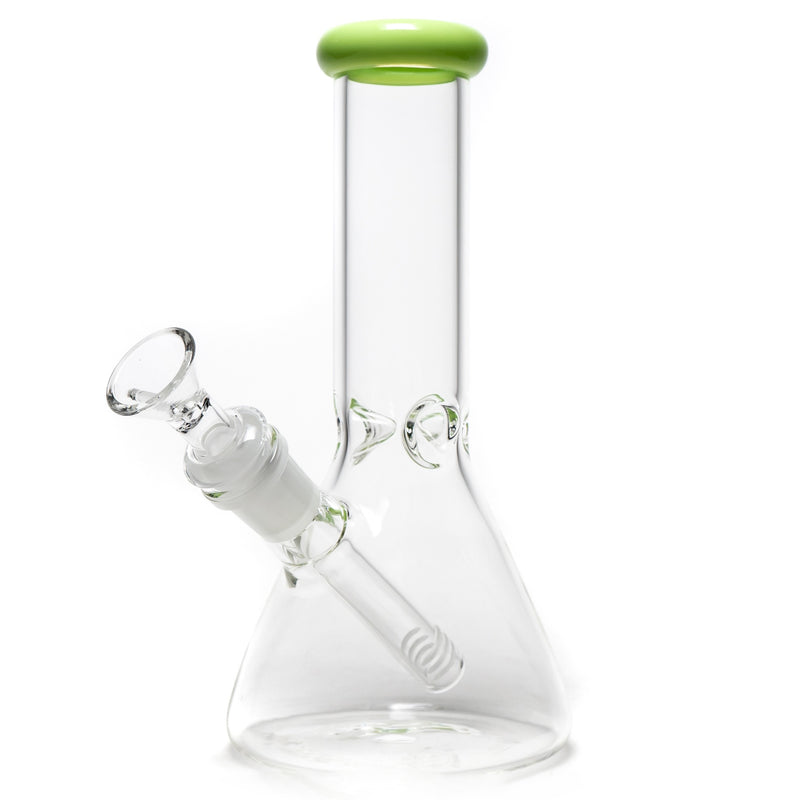 Shooters - 8" Beaker - Milky Green Accent - The Cave