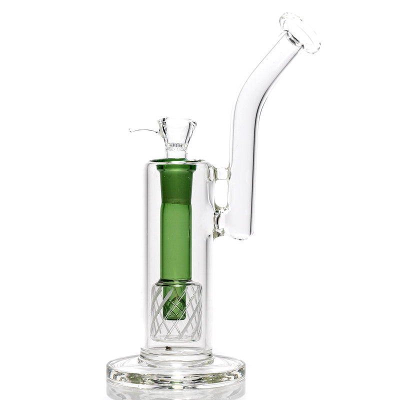Shooters - Double Slitted Bubbler - Green Accents - The Cave