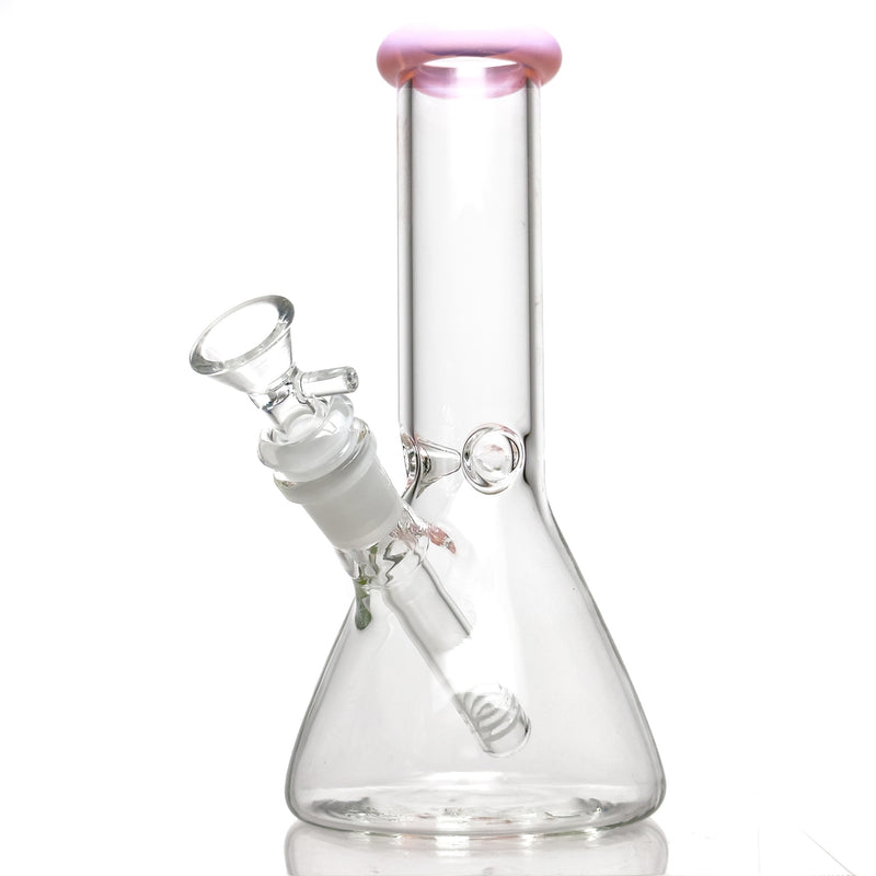 Shooters - 8" Beaker - Milky Pink Accent - The Cave