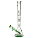 Phoenix Star - 13" Beaker w/ Tree Percs - Green & Gold Label - The Cave