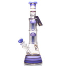 Phoenix Star - 14" Double Tree Beaker - 8 Arm - Milky Purple - The Cave