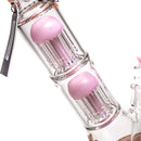 Phoenix Star - 14" Double Tree Beaker - 8 Arm - Milky Pink - The Cave