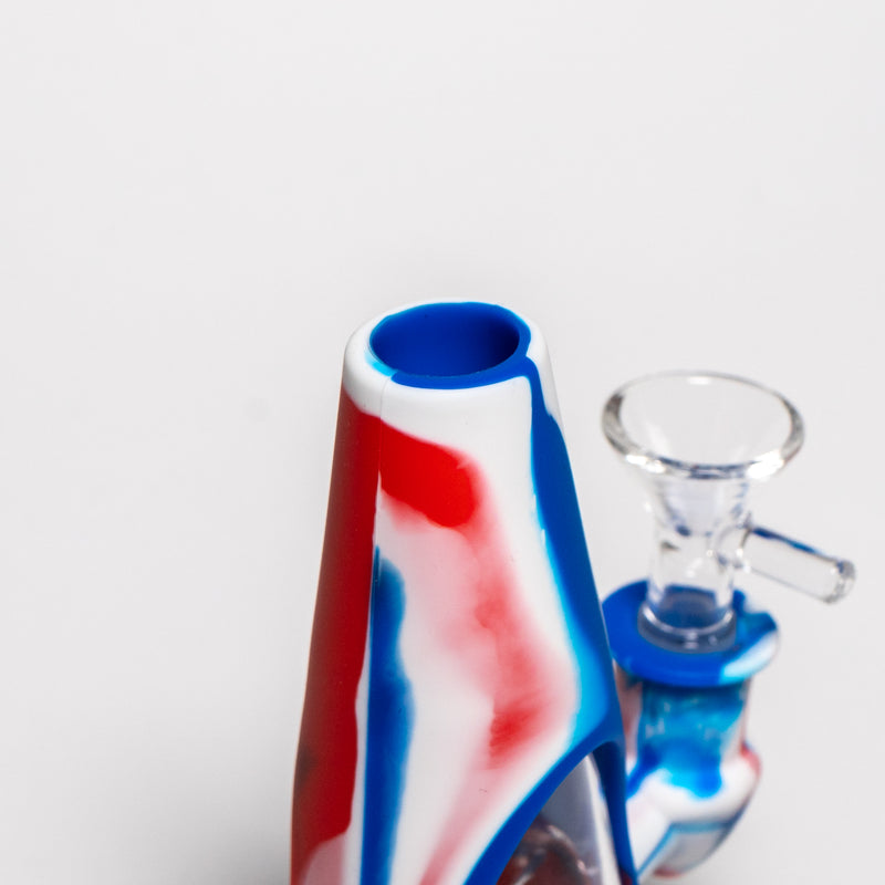 Shooters - 6" Silicone Cone Waterpipe - Red, White, & Blue - The Cave