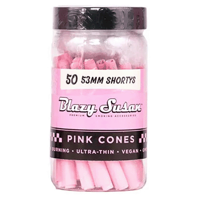 Blazy Susan - 53mm Shortys Pre Rolled Pink Cones - 50 Cones - The Cave