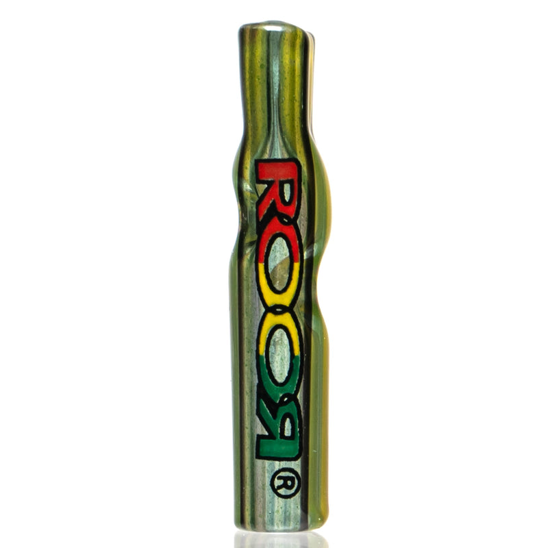 ROOR - Custom Tips - Flat Tip - Green Sparkle & Rasta Linework