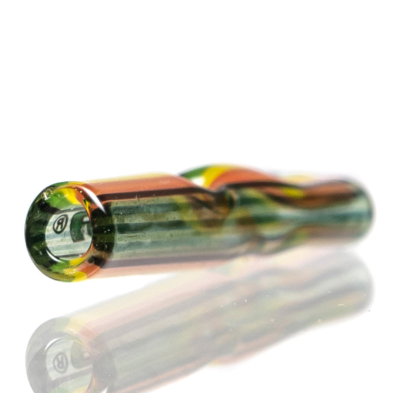 ROOR - Custom Tips - Flat Tip - Green Sparkle & Rasta Linework