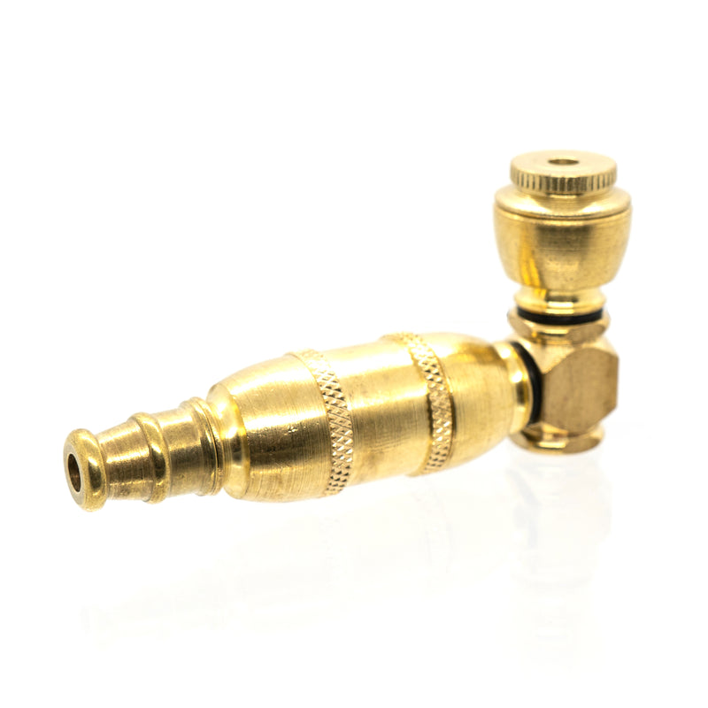 Metal Pipe - Standard - Double Chamber - Brass - The Cave