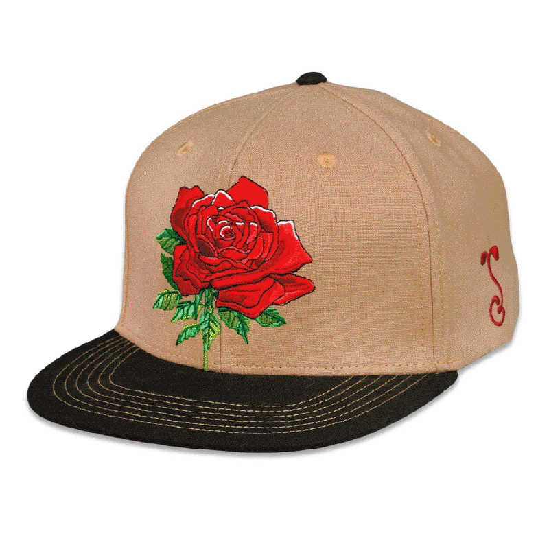 Grassroots - Stanley Mouse Red Rose Tan Snapback Hat - Small/Medium - The Cave
