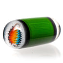 Steve H Glass - Artist Series Pillar - Rainbow Wag - Forest Green - The Cave